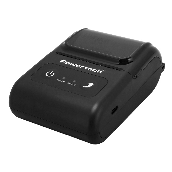 POWERTECH φορητός θερμικός εκτυπωτής αποδείξεων PT-1508, USB-C/Bluetooth, μαύρος