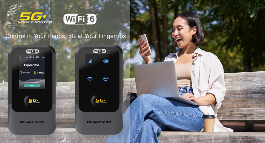 POWERTECH 5G mobile router PT-1512, WiFi 6, AX900 dual band, 4000mAh - Image 2