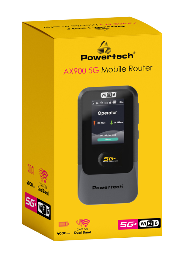 POWERTECH 5G mobile router PT-1512, WiFi 6, AX900 dual band, 4000mAh - Image 4