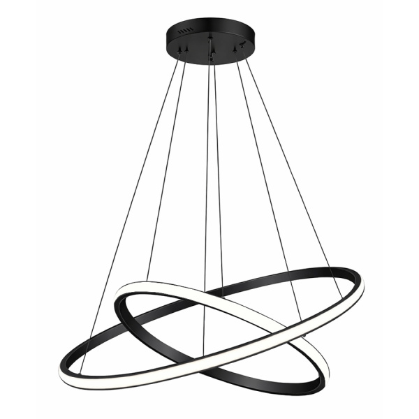 POWERTECH LED φωτιστικό οροφής PT-1527, 40W, 4000K, Φ60x120cm, μαύρο