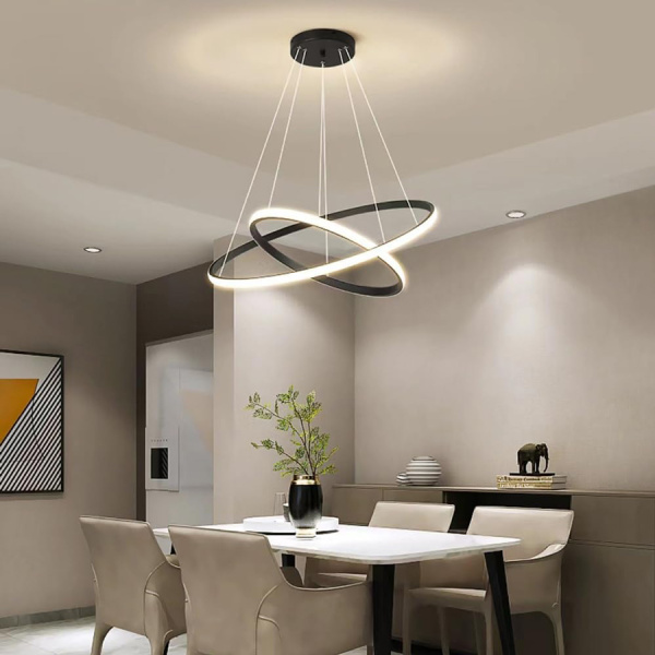 Alternative view of POWERTECH LED φωτιστικό οροφής PT-1529, 60W, 4000K, Φ80x120cm, μαύρο