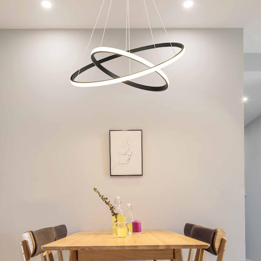 POWERTECH LED φωτιστικό οροφής PT-1529, 60W, 4000K, Φ80x120cm, μαύρο - Image 3