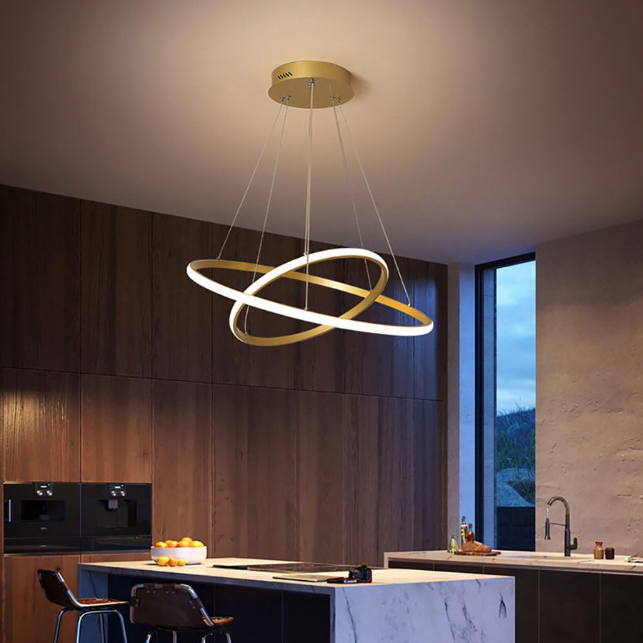 POWERTECH LED φωτιστικό οροφής PT-1530, 60W, 4000K, Φ80x120cm, χρυσό - Image 2
