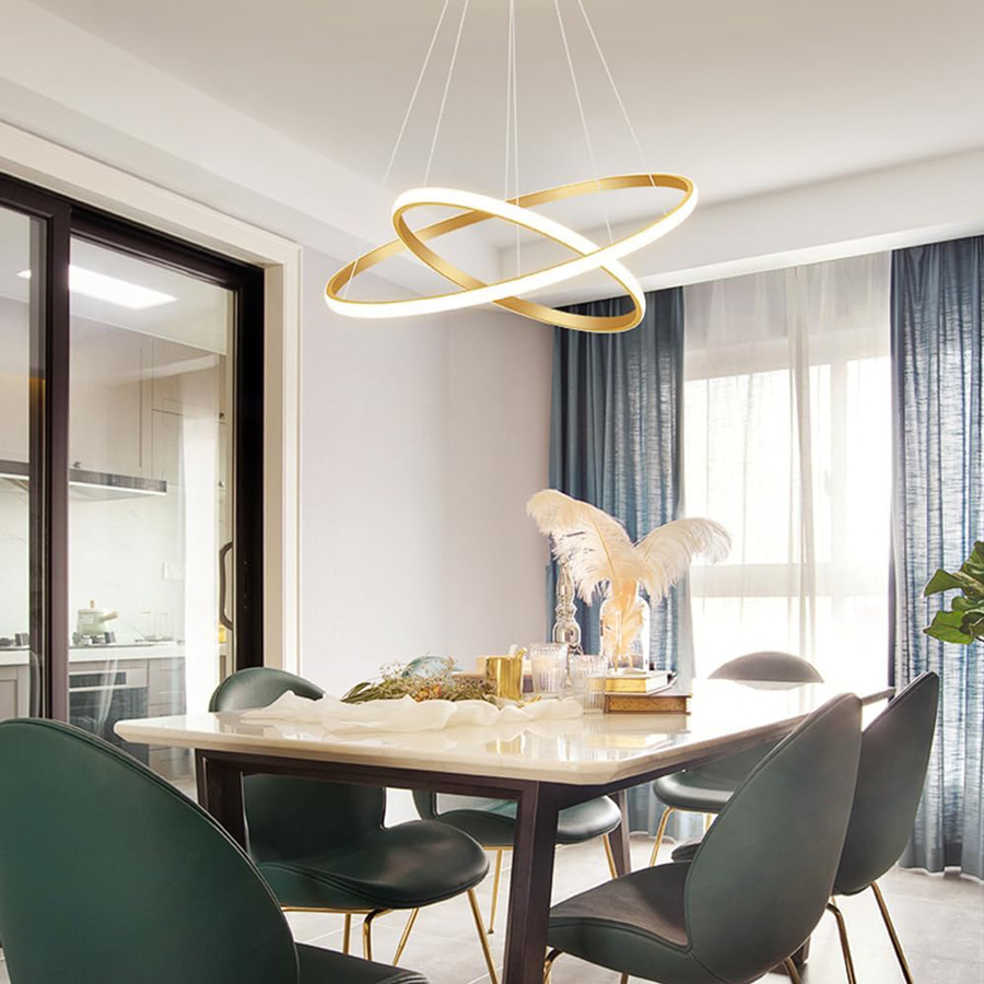 POWERTECH LED φωτιστικό οροφής PT-1530, 60W, 4000K, Φ80x120cm, χρυσό - Image 3