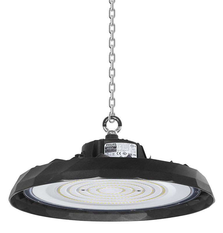 POWERTECH LED φωτιστικό καμπάνα PT-1531, 100W, 6500K, Φ30x11cm, IP65, μαύρο - Image 2