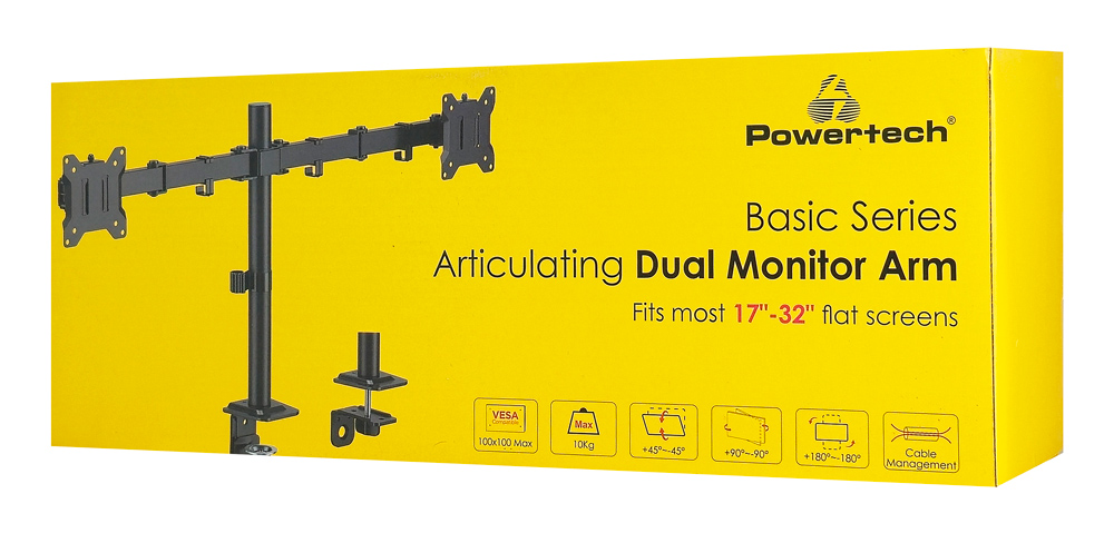 POWERTECH βάση γραφείου για 2x οθόνες PT-1552, 17-32", έως 10kg - Image 8