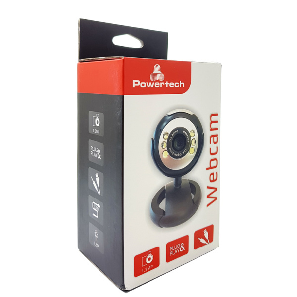 Alternative view of POWERTECH Web Camera PT-509 1.3MP, Plug & Play, μαύρη