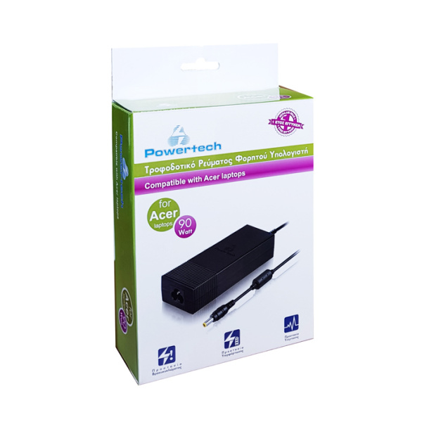 Alternative view of POWERTECH τροφοδοτικό laptop PT-57 για Acer, 19V, 90W