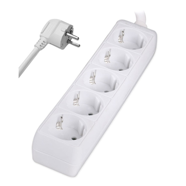 POWERTECH πολύπριζο PT-871, 5x schuko, 16A, 3m, λευκό