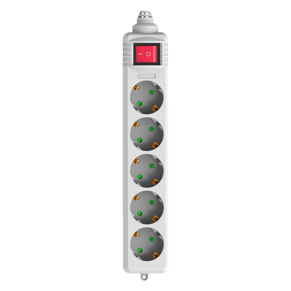 POWERTECH πολύπριζο PT-886, 5x schuko, 16A, χωρίς καλώδιο, λευκό