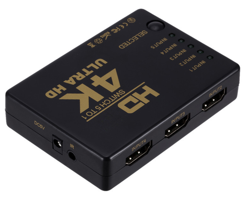 POWERTECH HDMI amplifier switch PTH-052 με τηλεχειριστήριο, 5 σε 1, 4K - Image 3