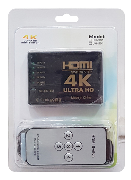 POWERTECH HDMI amplifier switch PTH-052 με τηλεχειριστήριο, 5 σε 1, 4K - Image 5