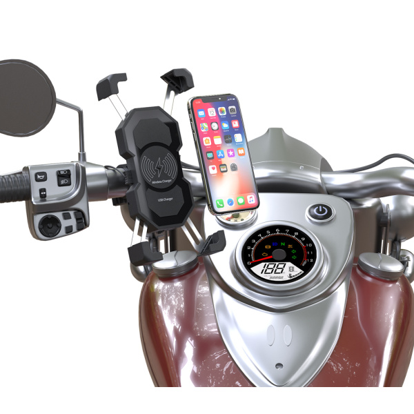 Alternative view of POWERTECH ασύρματος φορτιστής & βάση smartphone μοτοσυκλέτας PTL-024, 7.5W, μαύρη