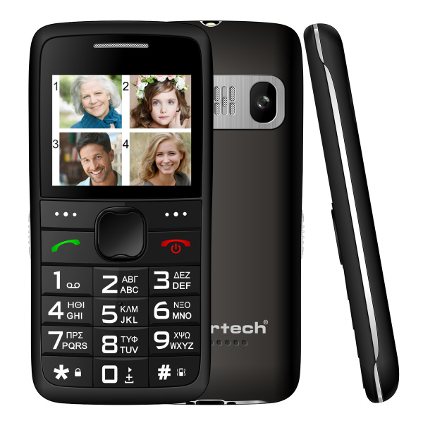 Alternative view of POWERTECH κινητό τηλέφωνο Sentry Eco V2, dual SIM, πλήκτρο SOS, μαύρο