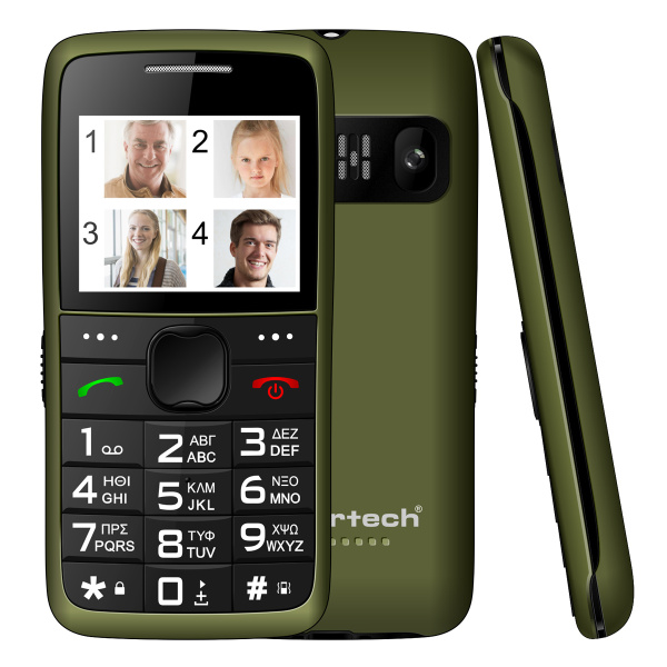 Alternative view of POWERTECH κινητό τηλέφωνο Sentry Eco V2, dual SIM, πλήκτρο SOS, χακί