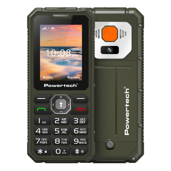 Alternative view of POWERTECH κινητό τηλέφωνο Sentry Armor, dual SIM, πλήκτρο SOS, 4G, IP67, χακί