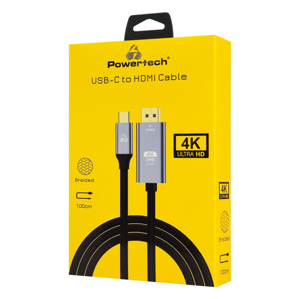 Alternative view of POWERTECH καλώδιο USB-C σε HDMI PTR-0171, 4K/60Hz, 10.2 Gbps, 1m, μαύρο