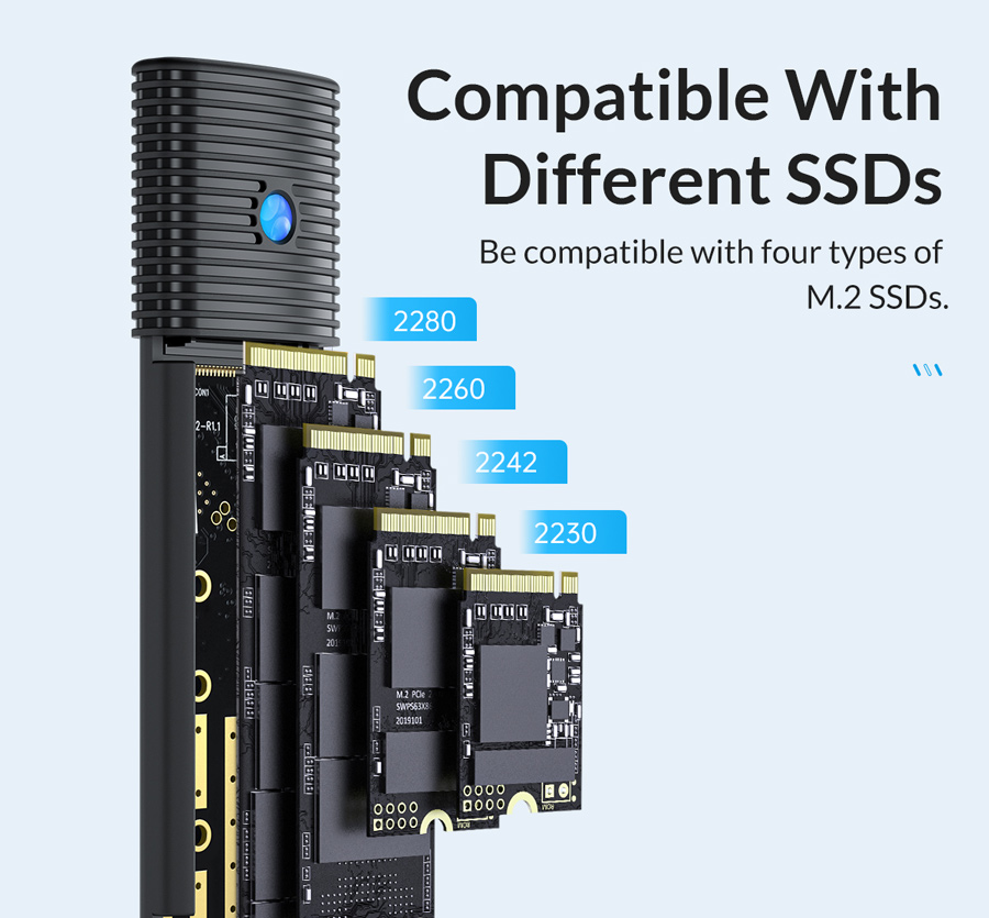 ORICO θήκη για Μ.2 NVMe SSD PWM2-G2-BK-EP, 10Gbps, έως 4TB, μαύρη - Image 5