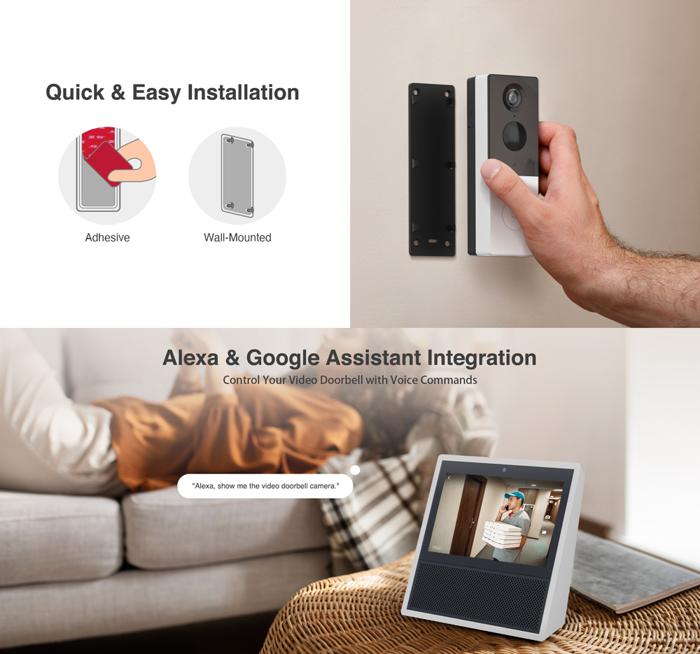BOTSLAB smart κουδούνι με κάμερα R801, 3MP/2K, WiFi, 5000mAh - Image 6