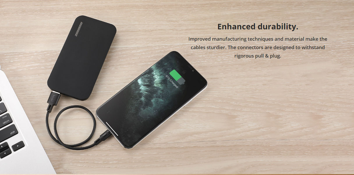 ROCKROSE καλώδιο USB σε Micro USB Beta AM Mini, 2.4A, 30cm, μαύρο - Image 5