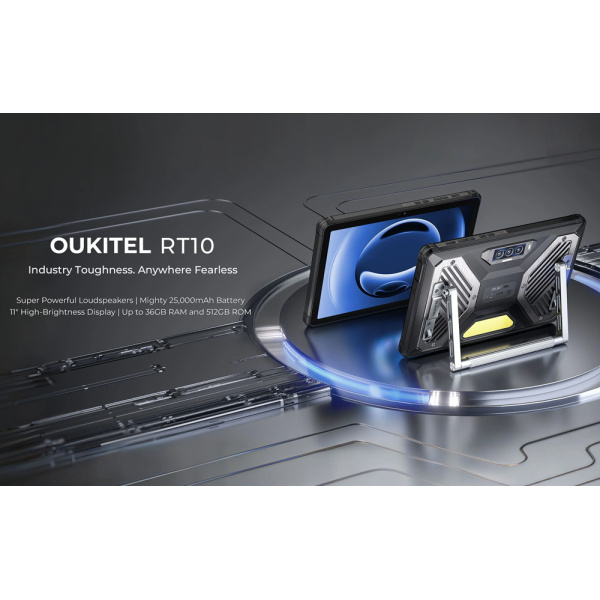 Alternative view of OUKITEL tablet RT10, 11", 12/512GB, 25000mAh, IP68/IP69K/MIL-STD-810H, 5G, μαύρο