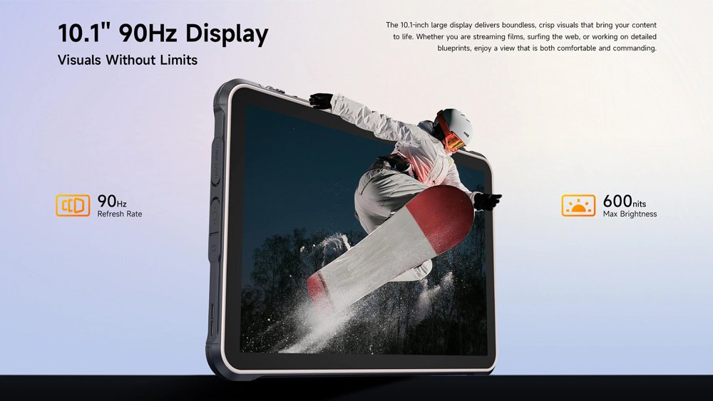 ULEFONE tablet RugKing Pad 2 Pro, 10.1", 8/256GB, 10200mAh, IP68/IP69K/MIL-STD-810H, 4G, μαύρο - Image 3