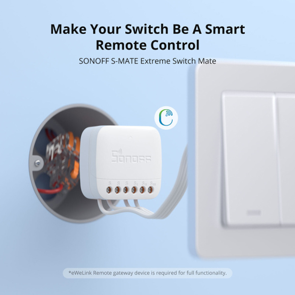 Alternative view of SONOFF smart διακόπτης S-MATE2, 3 κανάλια, μπαταρίας, λευκός
