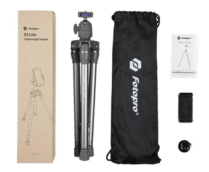 FOTOPRO τρίποδο φωτογράφισης S3 Lite, πτυσσόμενο έως 127cm, έως 2.5kg, γκρι - Image 6