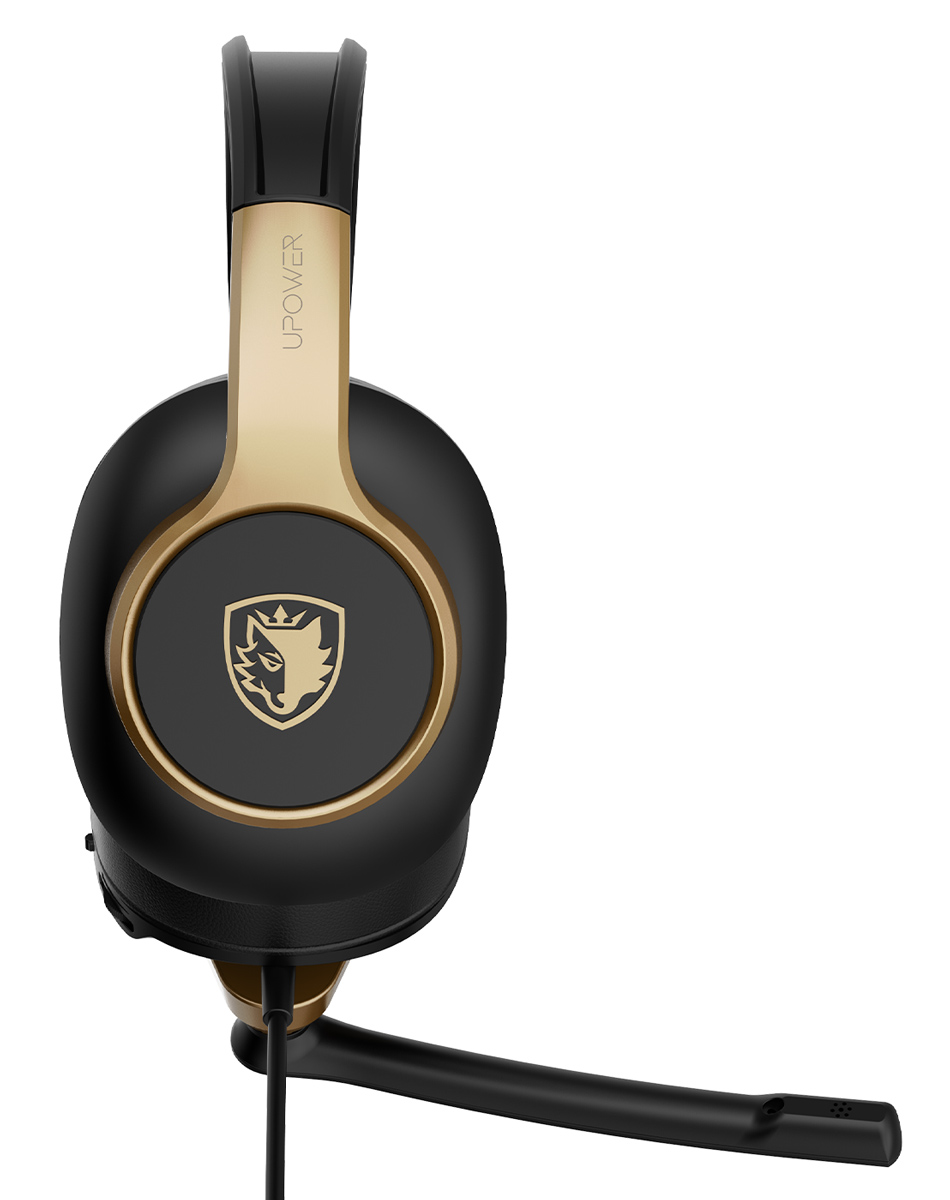 SADES gaming headset UPOWER, 3.5mm σύνδεση, 40mm, μαύρο/χρυσό - Image 2