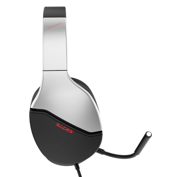 Alternative view of SADES gaming headset SPOWER, 3.5mm σύνδεση, 40mm, multi-platform, ασημί