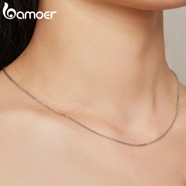 Alternative view of BAMOER αλυσίδα λαιμού Charm SCA019, 45cm, ασήμι 925, ασημί