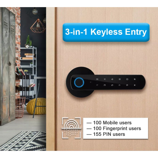 Alternative view of SECUKEY ηλεκτροπύρος D100-BT, συνδυασμού & fingerprint, μαύρος