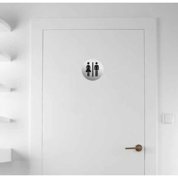 Alternative view of SEILFLECHTER πινακίδα WC γυναικών/ανδρών 972069, αυτοκόλλητη, Φ75mm