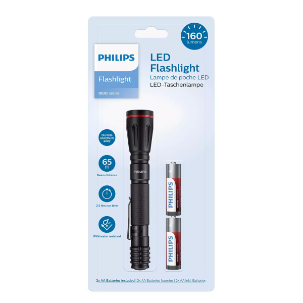 Alternative view of PHILIPS φορητός φακός LED SFL1001P-10, 1000 series, 160lm, μαύρος