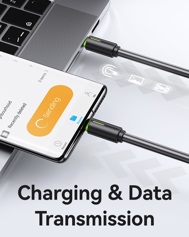 USAMS καλώδιο USB-C US-SJ734, 60W, 480Mbps, 1m, μαύρο - Image 3