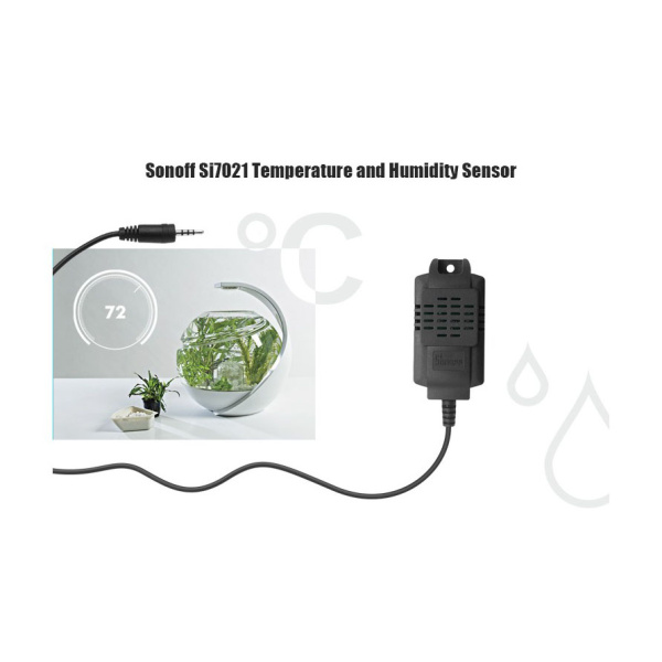 Alternative view of SONOFF Aισθητήρας θερμοκρασίας και υγρασίας SI7021, WiFi, 2.5mm, μαύρο