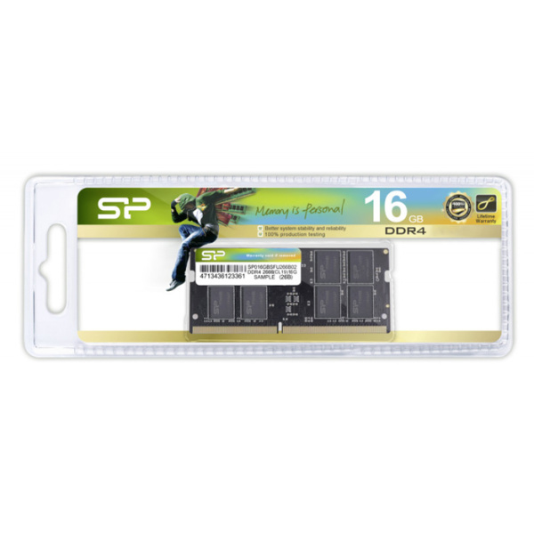 Alternative view of SILICON POWER μνήμη DDR4 SODIMM SP016GBSFU320X02, 16GB, 3200MHz, CL22