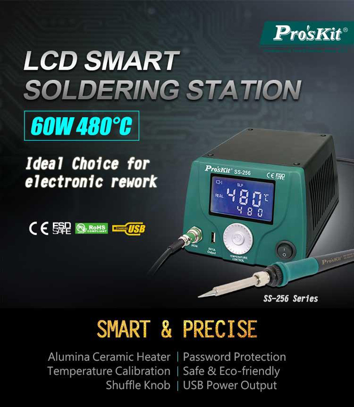 PROSKIT σταθμός συγκόλλησης SS-256B με κολλητήρι, 60W, 200~480 °C - Image 2