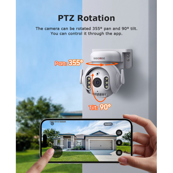Alternative view of SECTEC smart κάμερα ST-515C-3MTY, 3MP, WiFi, SD, PTZ, IP65
