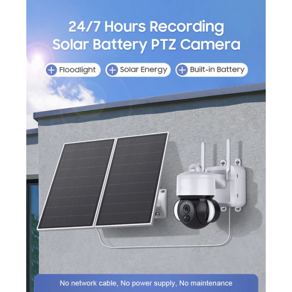 Alternative view of SECTEC smart ηλιακή κάμερα ST-518, 3MP, 4G, PIR, PTZ, SD, 20000mAh, IP65