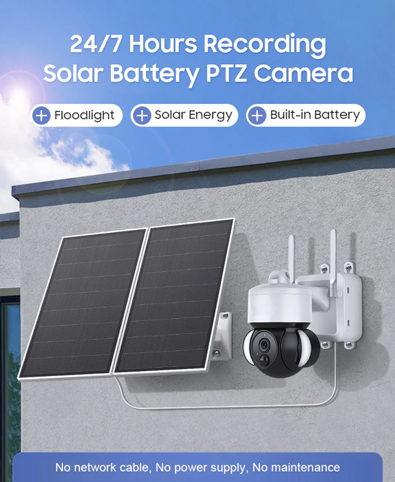 SECTEC smart ηλιακή κάμερα ST-518, 3MP, 4G, PIR, PTZ, SD, 20000mAh, IP65 - Image 2