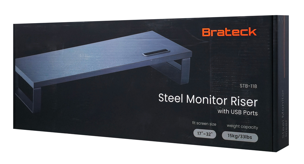 BRATECK επιτραπέζια βάση για οθόνη/laptop STB-118 με 3x USB θύρες, 17-32", έως 20kg, μαύρη - Image 8