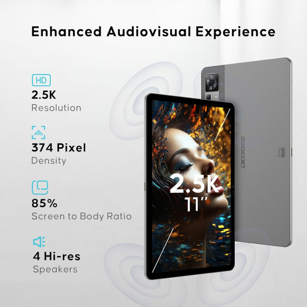 Alternative view of DOOGEE tablet T30 PRO, 11", 8/256GB, 4G, Android 13, 8580mAh, γκρι