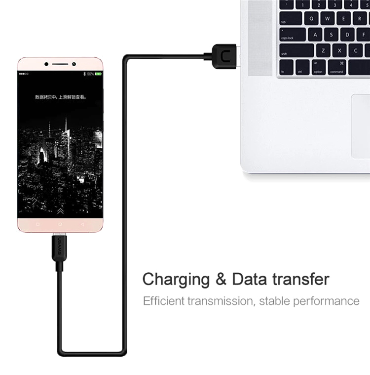USAMS καλώδιο USB σε USB-C US-SJ099 U-Turn, 2.1A, 1m, μαύρο - Image 4