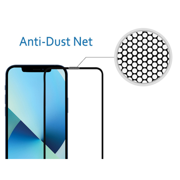 Alternative view of POWERTECH tempered glass 5D TGCDP-0006 iPhone 13 Mini, dustproof