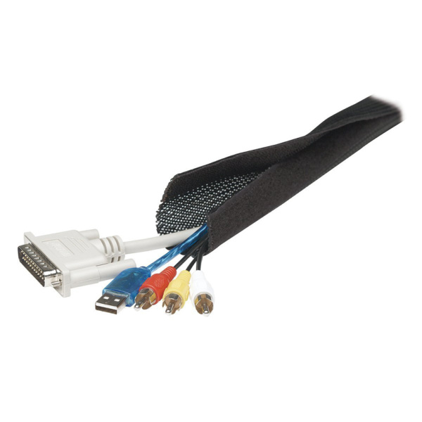 POWERTECH δεματικό καλωδίων τύπου Flex Wrap TIES-001, 1.8m, μαύρο