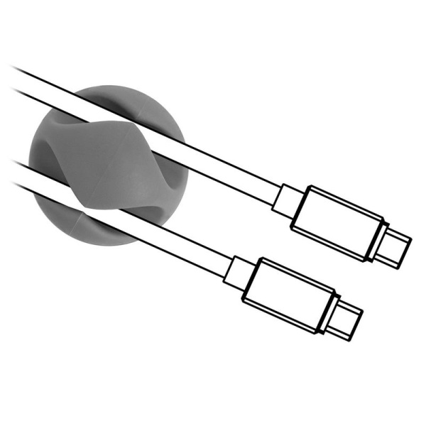 Alternative view of POWERTECH Οργανωτής καλωδίων σιλικόνης TIES-010, 2 καλωδίων, 6τμχ