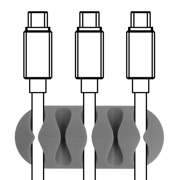 Alternative view of POWERTECH Οργανωτής καλωδίων σιλικόνης TIES-011, 5 καλωδίων, 6τμχ