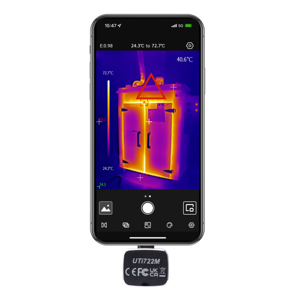 Alternative view of UNI-T συσκευή θερμικής απεικόνισης UTi722M για smartphone, USB-C, 20 °C έως 450 °C