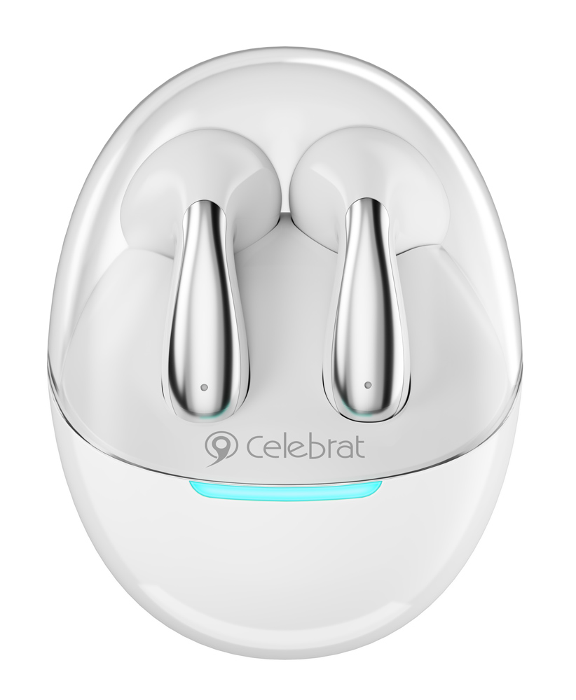 CELEBRAT earphones με θήκη φόρτισης W51, True Wireless, Φ13mm, λευκά - Image 4